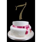 Gold Number 7 Rhinestone Cake Topper Decoration